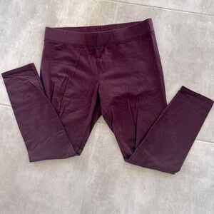 Gently Worn aerie Chill Play Move Plum Burgundy Leggings - Size L Short